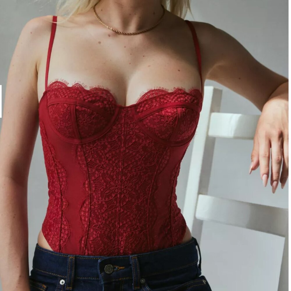 Urban Outfitters Out From Under Modern Love Lace Bodysuit/Corset
